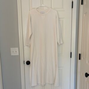 LAKE Pajamas Cream Long Sleeve Midi Dress